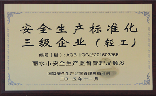 2015安全生產(chǎn)化三級企業(yè)